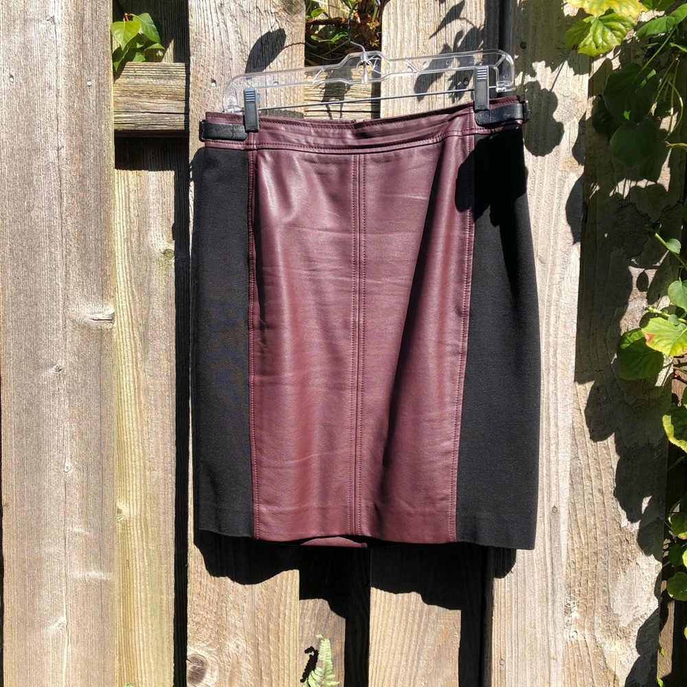 Ann Taylor Faux leather ponte pencil skirt.
